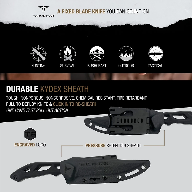 Takumitak Unhinged D2 Fixed Blade Knife