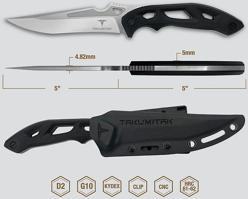 Takumitak Unhinged D2 Fixed Blade Knife