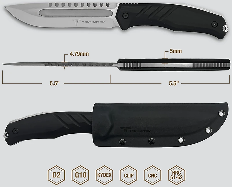 Takumitak Exit Point D2 Fixed Blade Knife