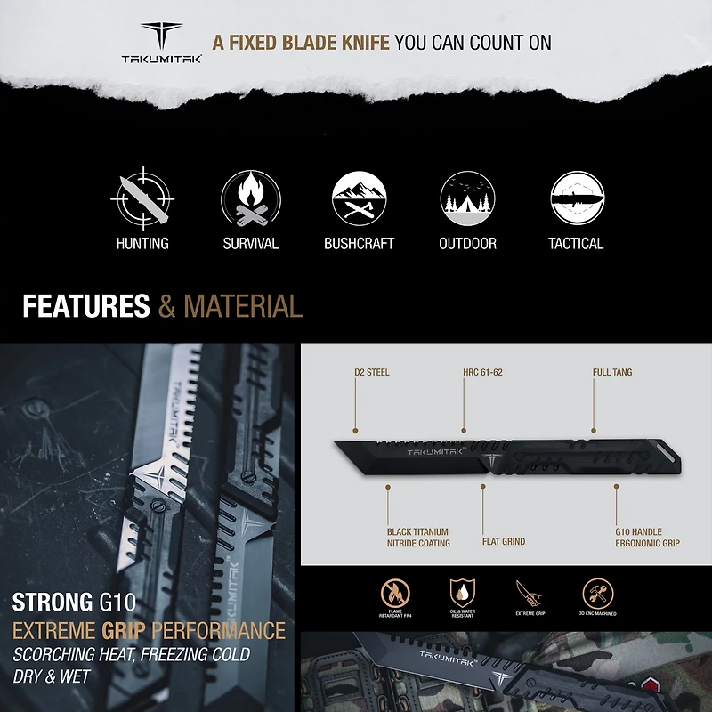Takumitak Solution D2 Fixed Blade Knife