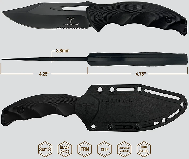 Takumitak Obsidian 3cr13 Fixed Blade Knife