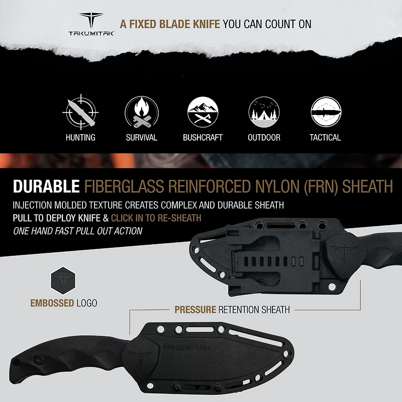 Takumitak Obsidian 3cr13 Fixed Blade Knife