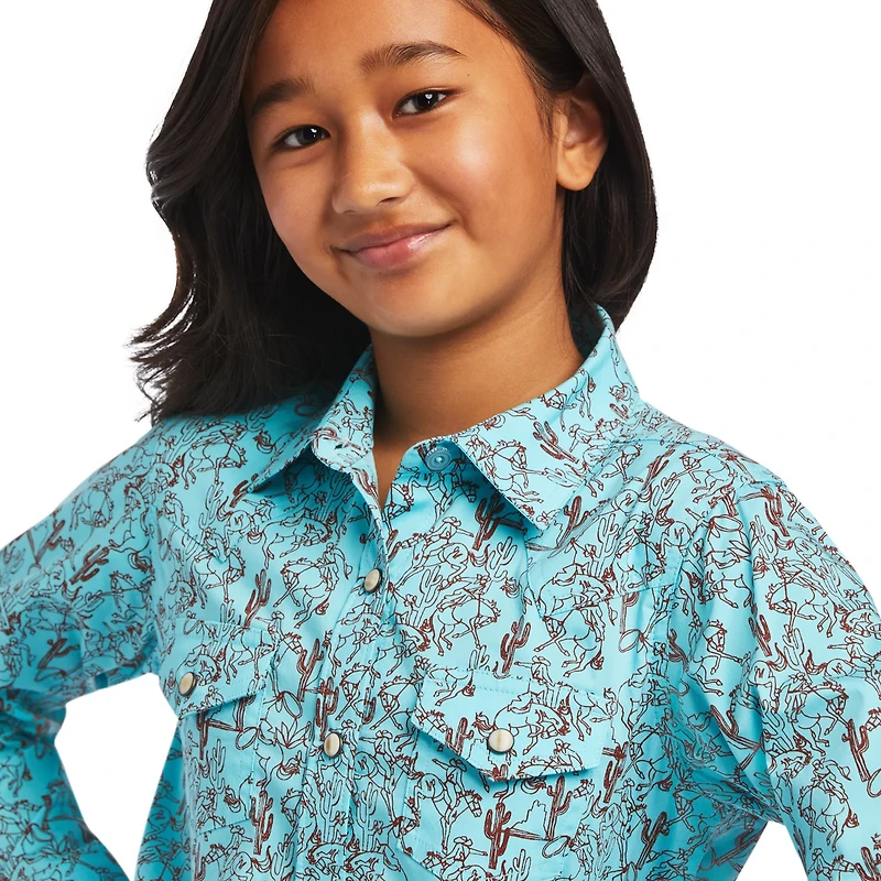 Ariat Girls' R.E.A.L Bucking Bronc Shirt