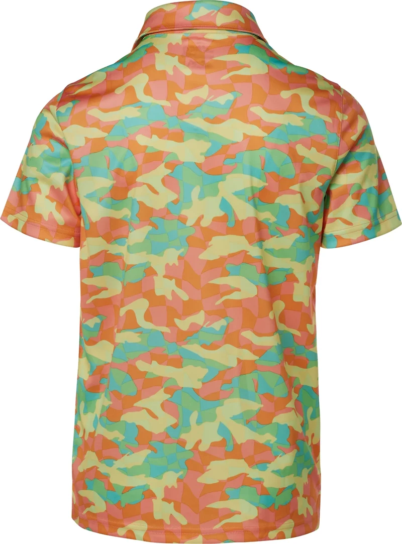BCG Boys' Golf Print #2 Short Sleeve Polo Shirt