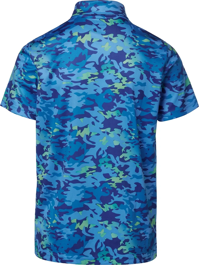 BCG Boys' Golf Print Gradient Camo Polo Shirt