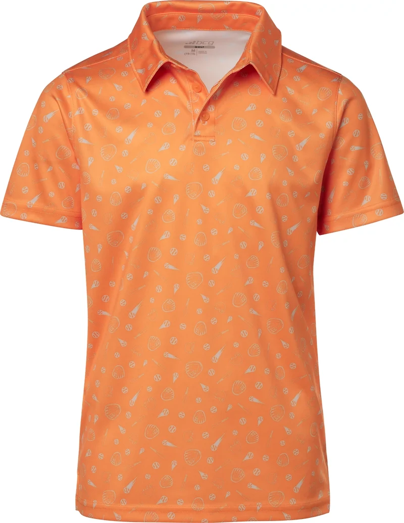 BCG Boys' Golf Print Sport Polo Shirt
