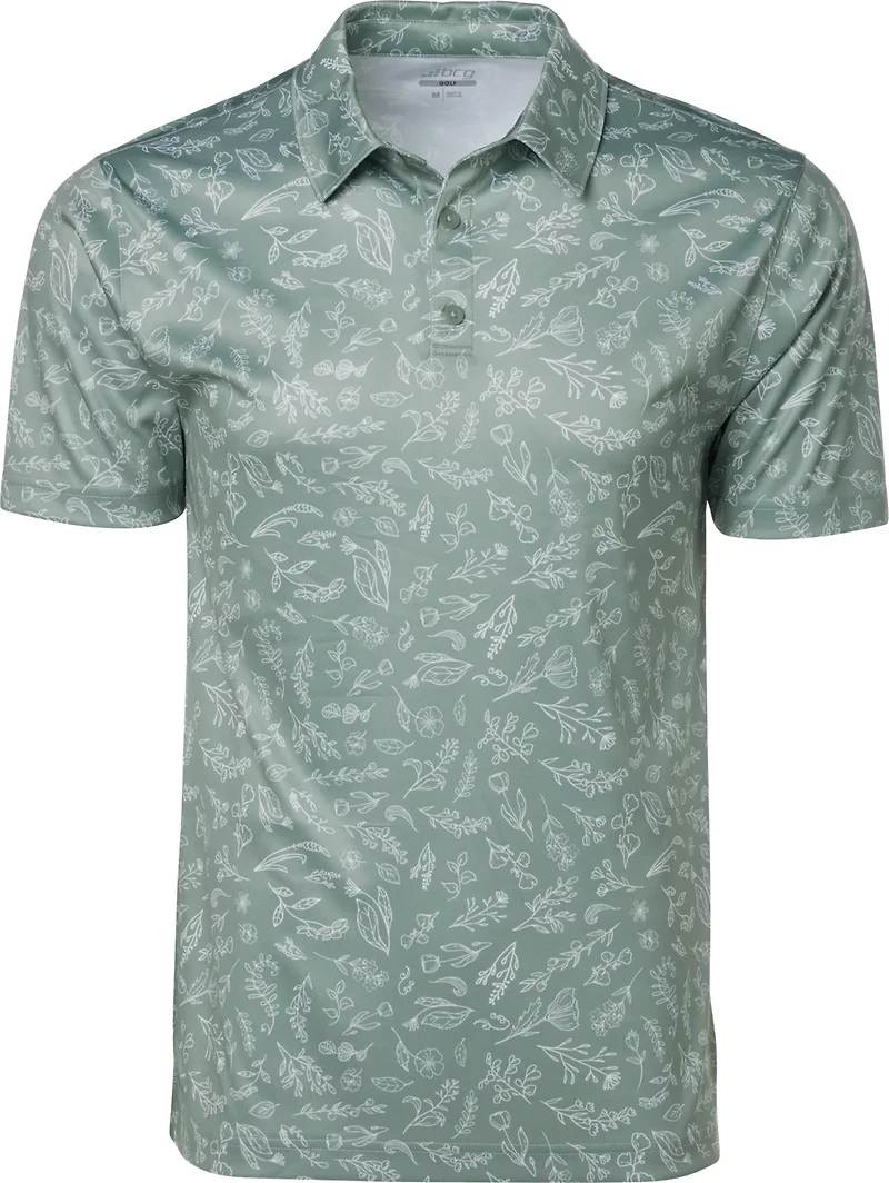 BCG Men's Golf Linear Bloom Printed Polo Shirt