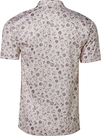 BCG Men's Golf Linear Tropical Printed Polo Shirt