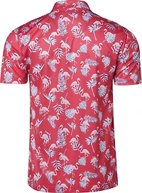 BCG Men's Golf Palm Flamingo Printed Polo Shirt