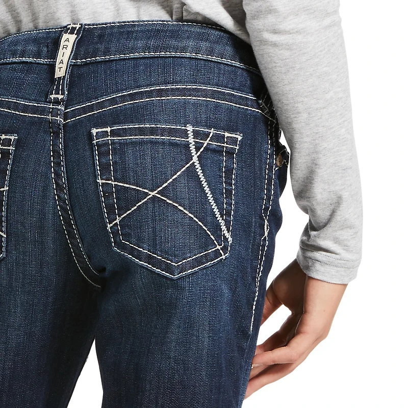 Ariat Girls' Trouser Mid Rise Stretch Ella Wide Leg Jean