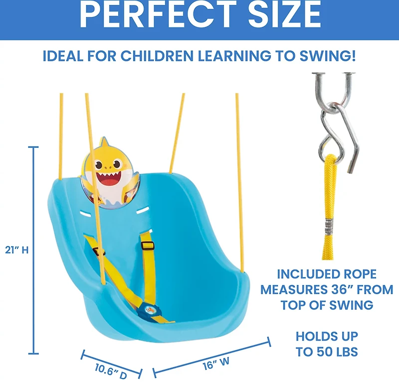 Delta Children Baby Shark 2-in-1 Swing