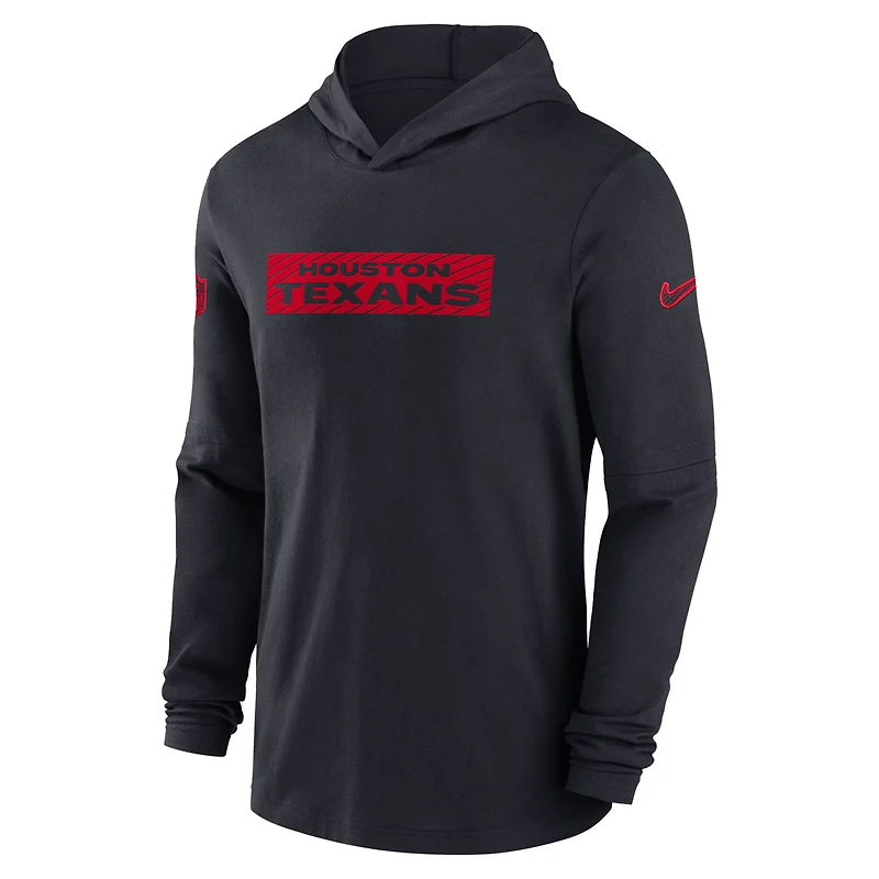 Nike Men's Houston Texans Sideline Hoodie Performance Long Sleeve T-Shirt