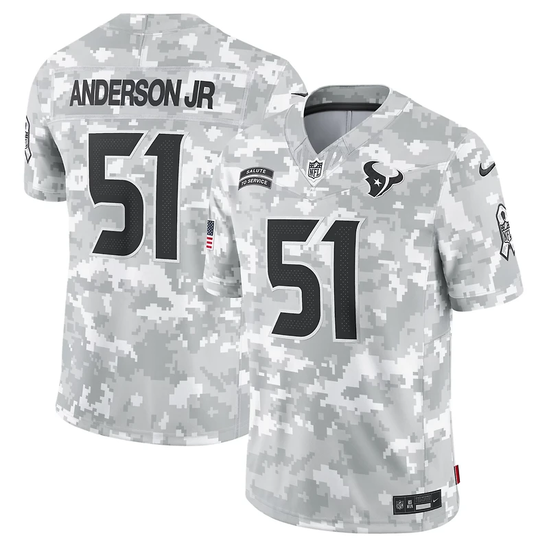 Nike Men's Houston Texans Salute To Service Will Anderson JR #51 Short Sleeve Jersey