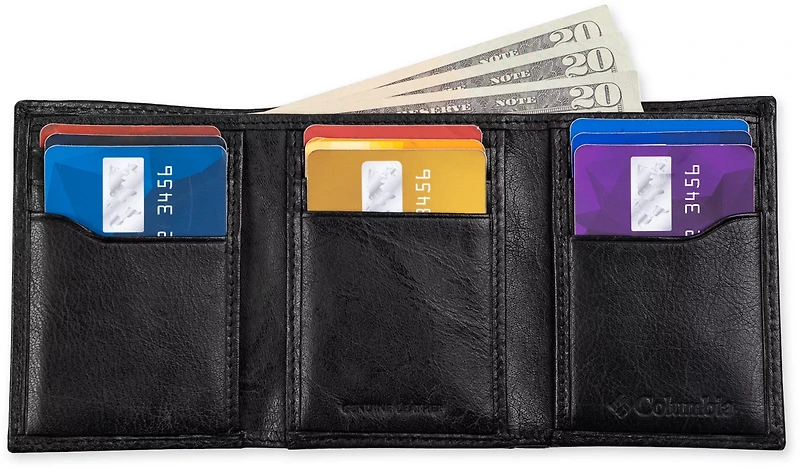 Columbia Men's Trifold w/Zipper Back Wallet
