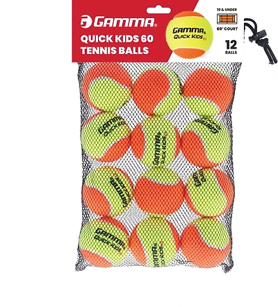 Gamma Quick Kids' 60 Tennis Balls 12-Ball Bag