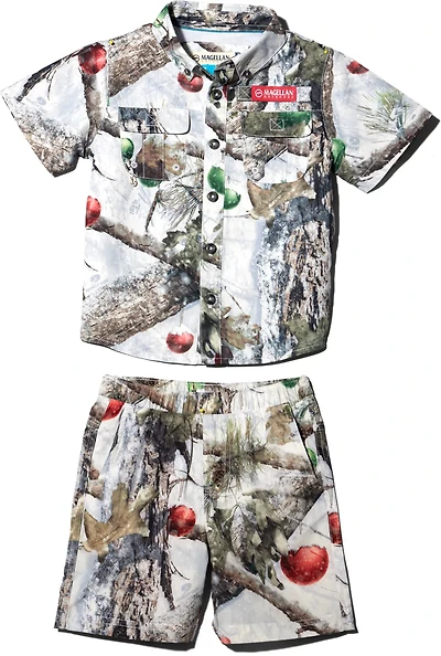 Magellan Outdoors Kids' PS Laguna Madre Holiday MO Snowdrift Shirt and Shorts Set