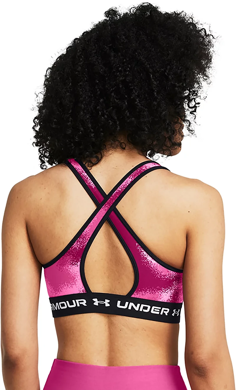 Under Armour Women's Crossback Print Mid Sports Bra