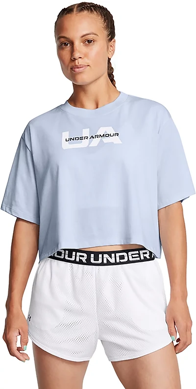 Under Armour Women's Boxy Crop Branded Short Sleeve