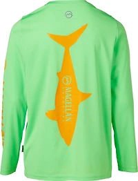 Magellan Outdoors Boys' FishGear Casting Crew Fish Print Long Sleeve T-shirt