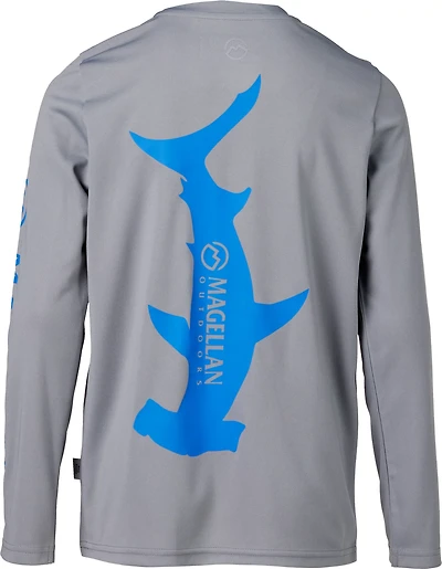 Magellan Outdoors Boys' FishGear Casting Crew Fish Print Long Sleeve T-shirt