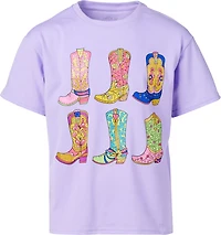 BCG Girls' Lifestyle Cotton Boxy Western Graphic T-shirt