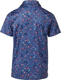 BCG Boys' Golf Patriotic Print Short Sleeve Polo Shirt