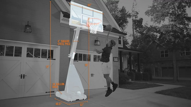 Spalding Accuglide 54 in Portable Acrylic Basketball Hoop