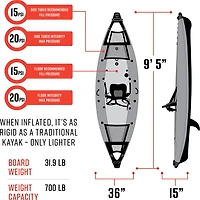 Waimea Bay Vista 9.5' 1-Seater Rigid Inflatable Kayak