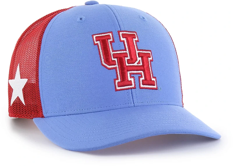 47 University of Houston Blue Primary Logo with Side Star Trucker Cap