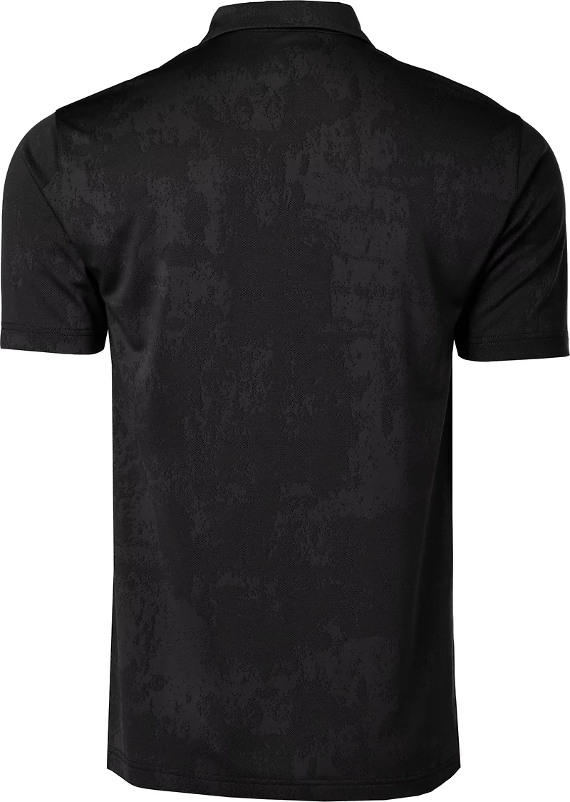 BCG Men's Golf Turbo Splash Jacquard Short Sleeve Polo Shirt