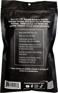 The Bearded Butchers 2.5 in Mahogany Summer Sausage Casings 10-Pack