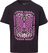 BCG Girls' Lifestyle Cotton Butterfly Short Sleeve T-shirt