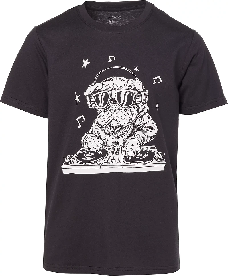 BCG Boys' Cotton Short Sleeve Dog The DJ T-shirt