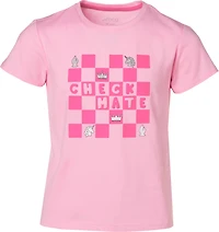 BCG Girls' Lifestyle Cotton Check Mate Graphic T-shirt