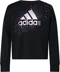 adidas Girls' Long Sleeve Waist Crew Neck Tee