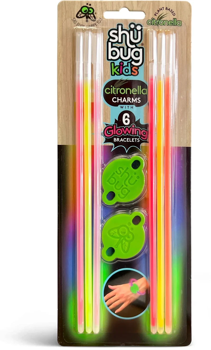 Shubug Kids' Citronella Glow Bracelets with Charms 6-Pack