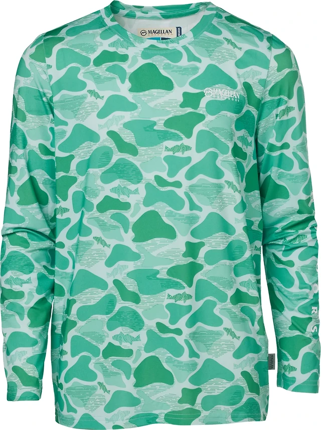 Magellan Outdoors Boys' Mallard Fish Camo Long Sleeve T-shirt at