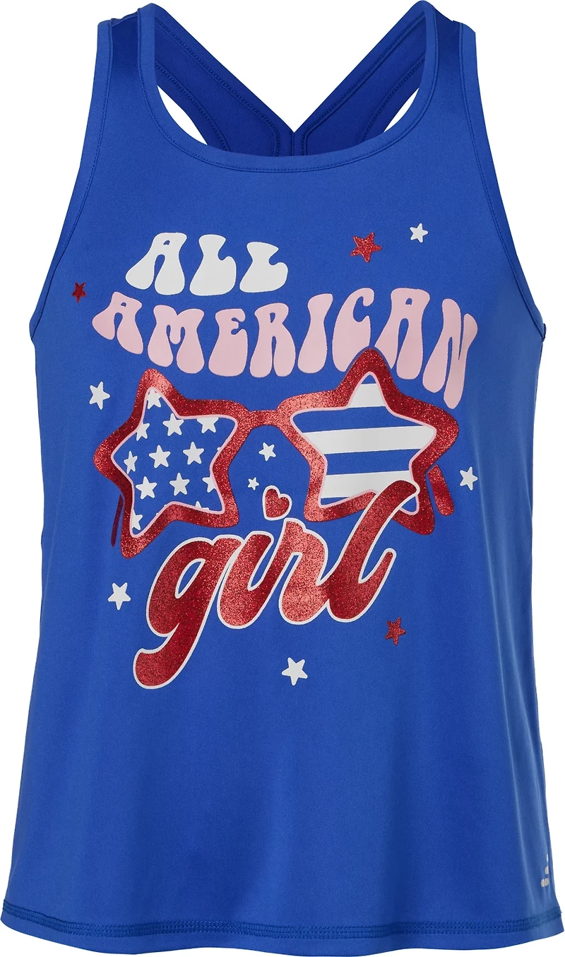 BCG Girls' Turbo All American Girl Graphic Tank Top