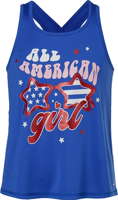 BCG Girls' Turbo All American Girl Graphic Tank Top