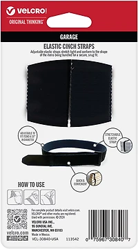 VELCRO Elastic 30 in x 1 in Cinch Straps 2-Pack