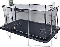 Jumpking 10 ft x 15 ft Rectangular Trampoline with Double Basketball Hoops