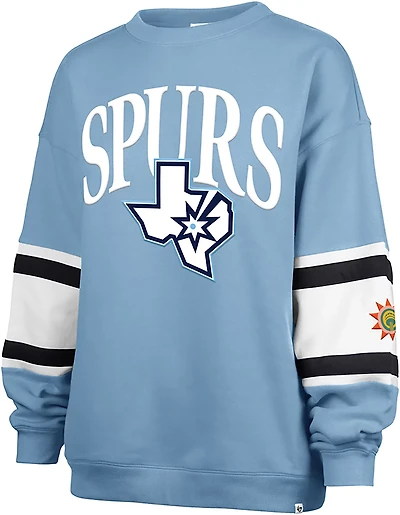 '47 Women's San Antonio Spurs City Edition Steadfast Sleeve Paneled Crewneck Sweatshirt