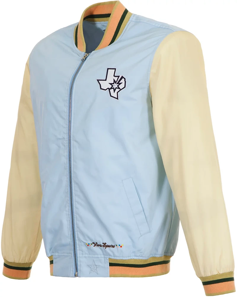 JH Design Men's San Antonio Spurs 2024 City Edition Nylon Bomber Jacket
