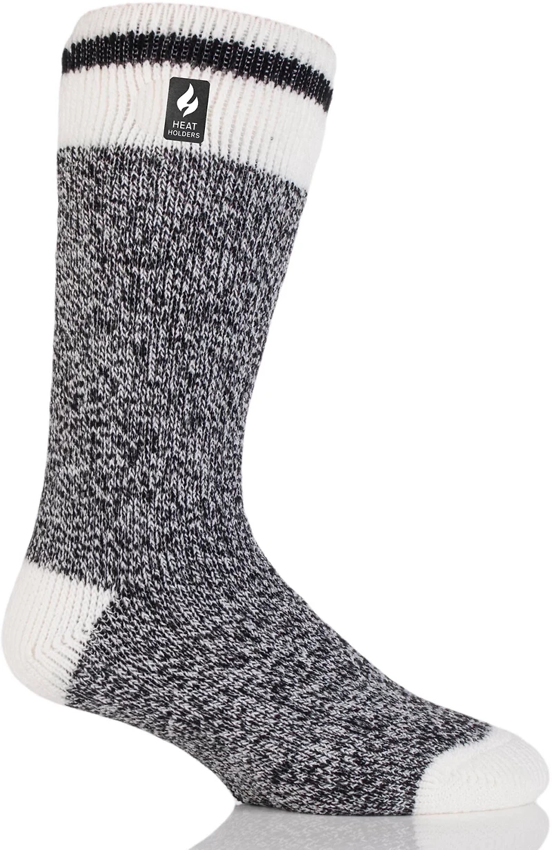 Heat Holders Men's Lite Bunting Cream Block Twist Crew Socks