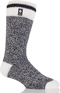 Heat Holders Men's Lite Bunting Cream Block Twist Crew Socks