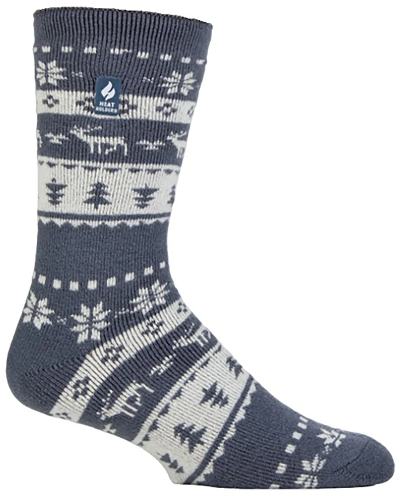 Heat Holders Men's Lite Jasper Holiday Outdoor Fairisle Crew Socks