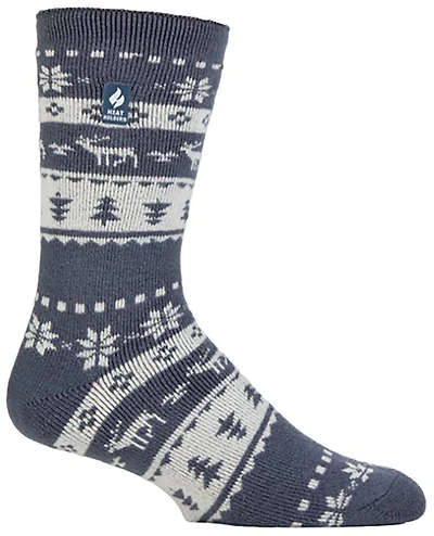 Heat Holders Men's Lite Jasper Holiday Outdoor Fairisle Crew Socks