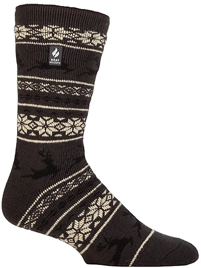 Heat Holders Men's Lite Jasper Holiday Deer Outdoor Crew Socks