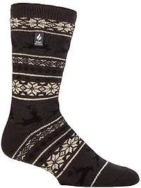 Heat Holders Men's Lite Jasper Holiday Deer Outdoor Crew Socks