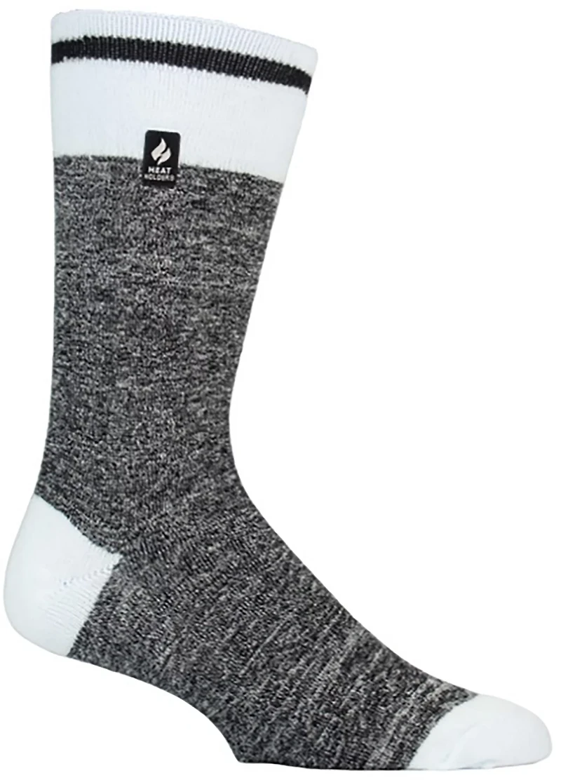 Heat Holders Men's Ultra Lite Lucas Cream Block Twist Crew Socks
